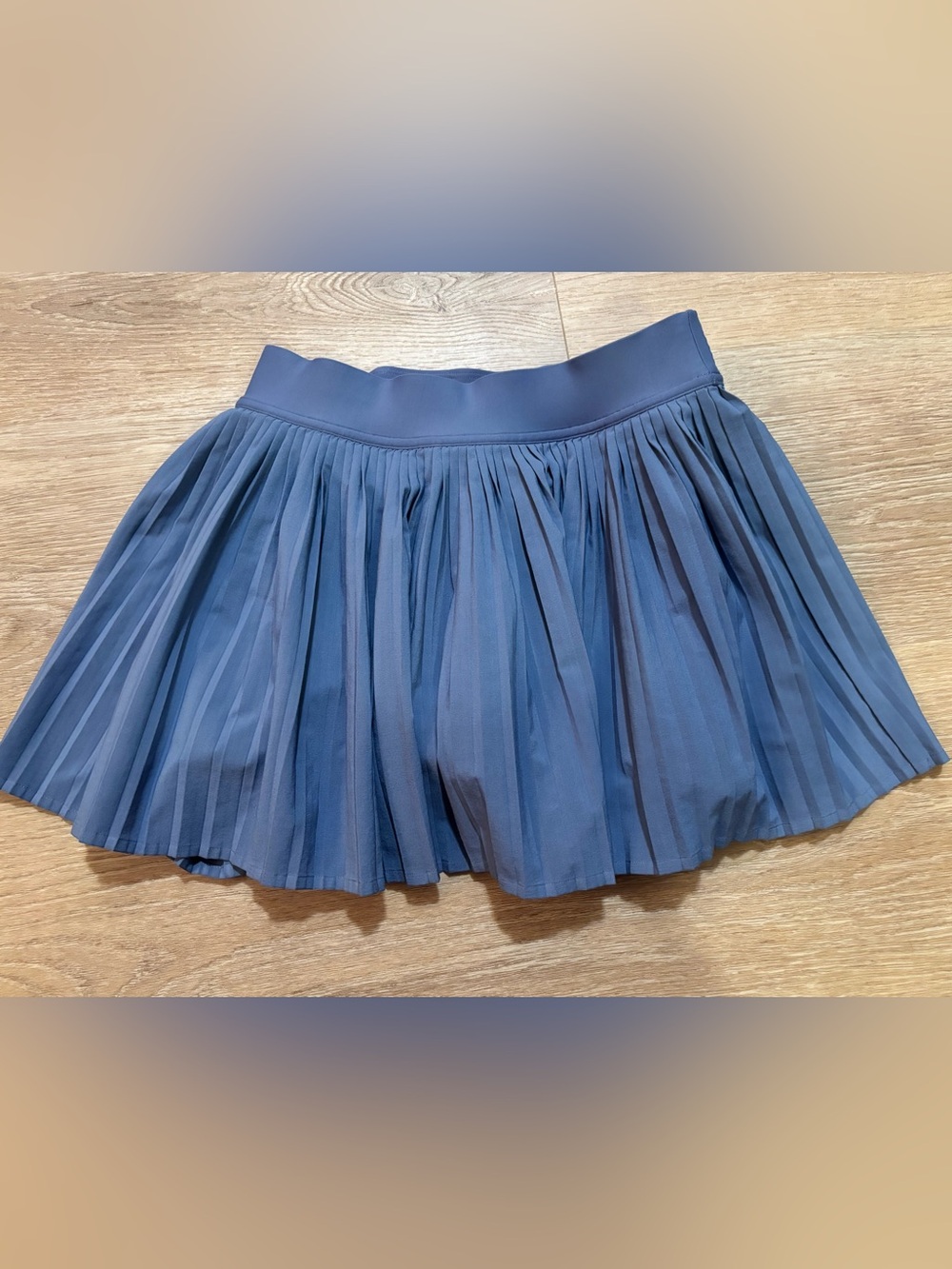 lululemon athletica gray/blue Pleated Skater Skirt with shorts underneath